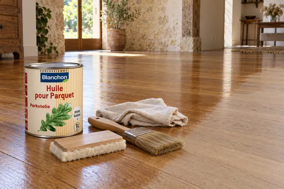 Huile pour parquet 1l — mise en situation