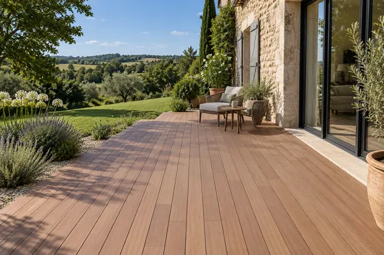 Terrasse Yellow Balau posé — mise en situation